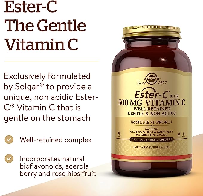 Ester C® Plus 500 mg Vitamin C 250 Vegetable Capsules Ester C® Ascorbate Complex 5